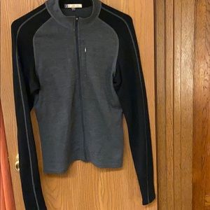 Ibex merino wool zip sweater, women’s large.